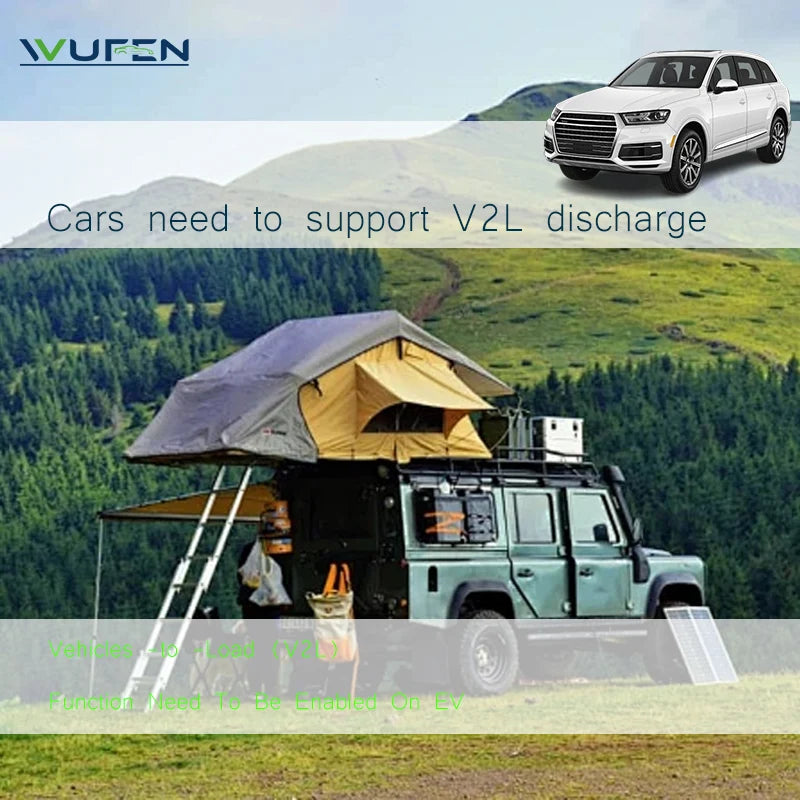 WUFEN V2L Discharger Schuko Plug V2L Type 2 Support MG BYD SERES 5 Geely ZEEKR LYNK&CO Chery DEEPAL GWM Discharge For Type2 Car