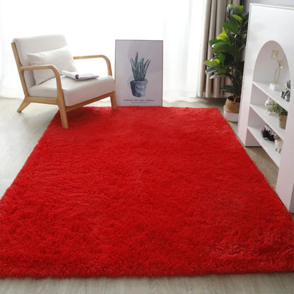 Bubble Kiss-Fluffy Orange Plush Carpets and Rugs for Home Living Room, Thick Plush Rug, Shaggy Golden Velvet Floor Mat