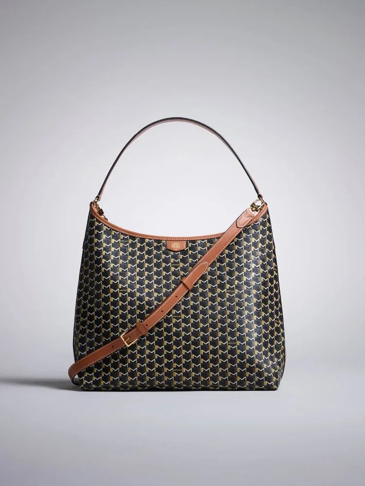 Designer Hobo Bags For Women Luxury Brand High Quality Monogram Canvas Smooth Leather Handle Large Capacity Elegant Shoulder Bag