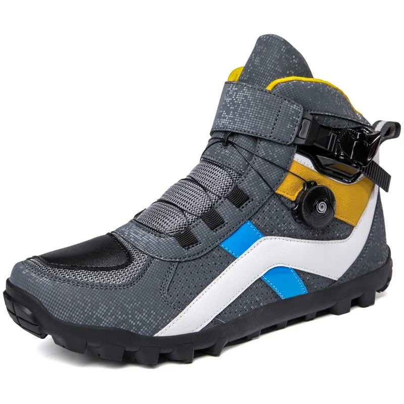 Ultra-fine New Breathable Anti-slip Wear Increase Motorcycle Riding Ankle Shoes Cycling Leisure Protective Boots Fiber Leather