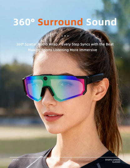 Outdoors Cycling AI Smart Glasses with Camera 1200P Video Recording Anti-Shake Shooting AI  Voice Translation Windproof Goggles