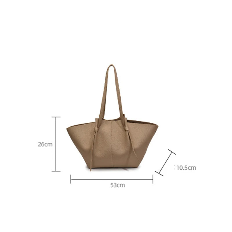Luxury Designer Women's Soft PU Leather 2-in-1 Shoulder Tote Bag Set Big Capacity Branded Shopper Handbags Gray Blue PinkTan