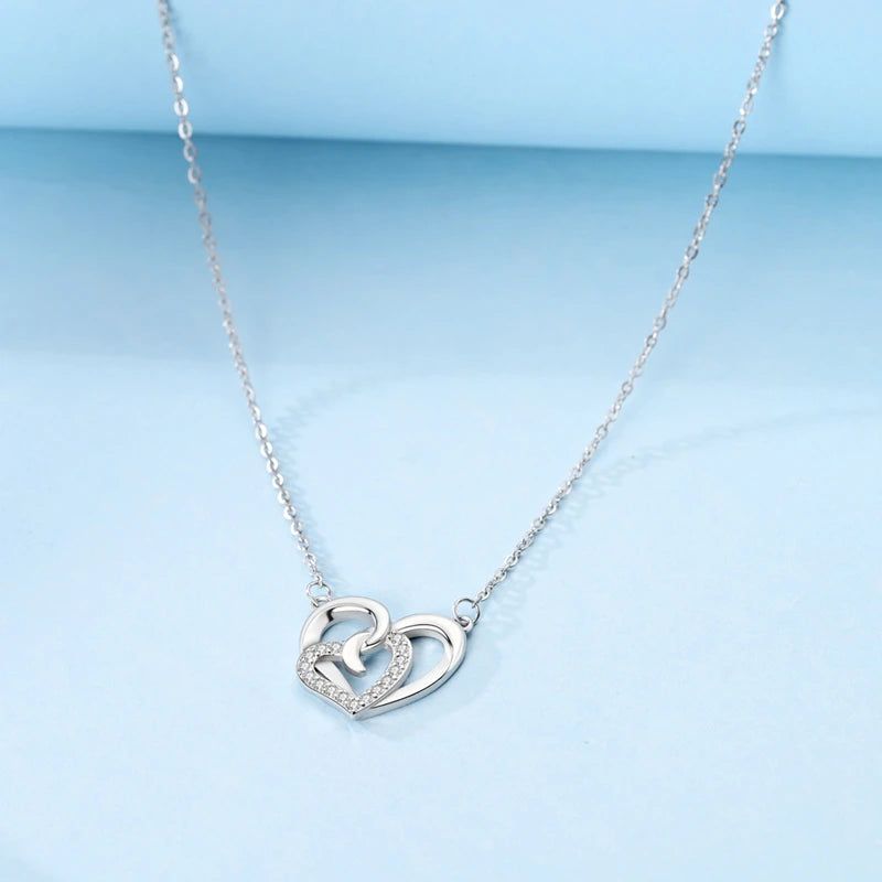 Luxury Necklace 925 Silver Original Sterling Zircon Dragonfly Butterfly Firefly Star Moon Chain Link For Women Wedding Jewelry