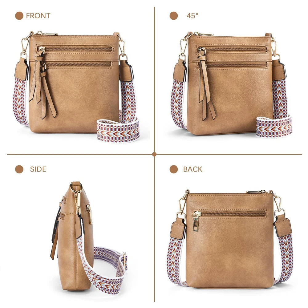 New casual double zipper women's single shoulder crossbody bag retro simple phone bag crossbody bag multifunctional women's bag