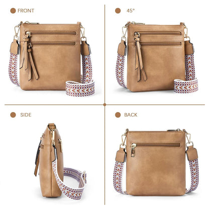 New casual double zipper women's single shoulder crossbody bag retro simple phone bag crossbody bag multifunctional women's bag