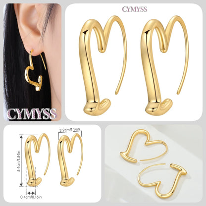 Original 925 Sterling Silver Heart Vintage Luxury Earrings Fashion 18K Gold Hoop Earrings for Women Piercing Jewelry Aretes 2026