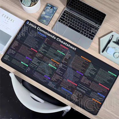 Linux Commands Line Mouse Pad Large Mousepad Shortcuts for Red Hat Ubuntu OpenSUSE Arch Debian Unix Programmer offices Desk Mat