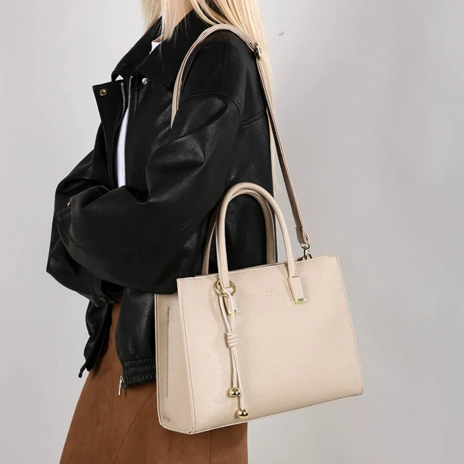 Genuine Brand Top Quality Leather Handbag Women's Tote Messenger Sac Designer Large Capacity 3 Levels Shoulder Crossbody Bags