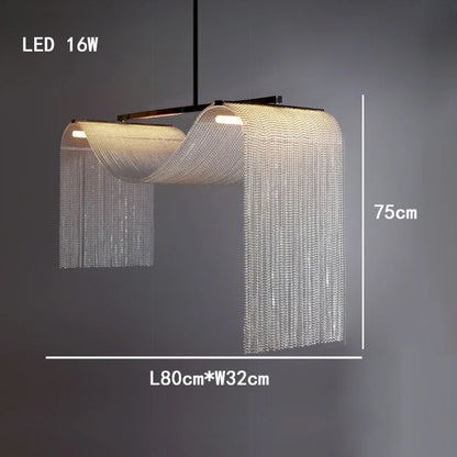 Waterfall Tassel Metal Pendant Lights European Designer LED Home Decor Hanging Lamps for Ceiling Living Room Chandelier Lighting