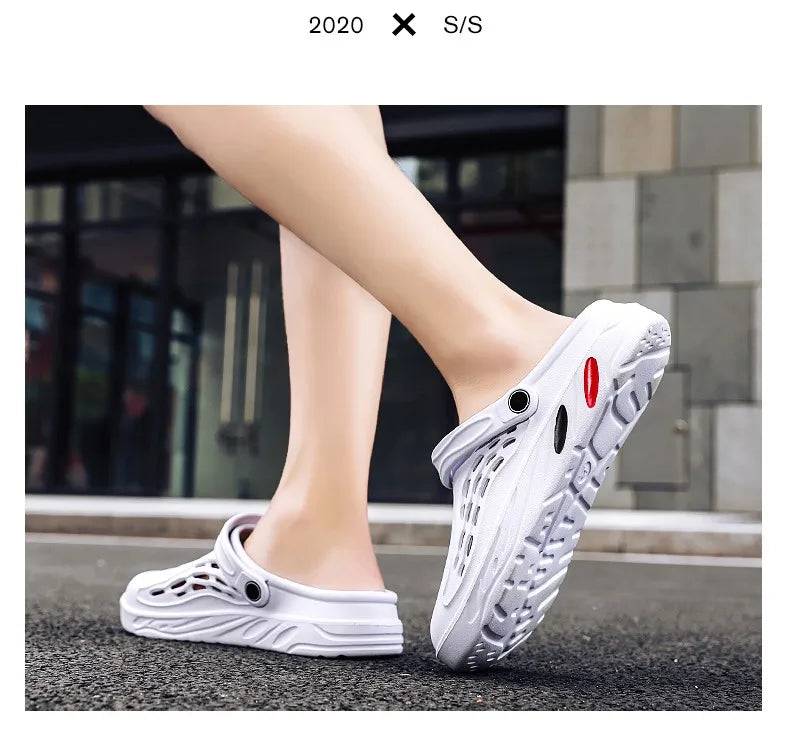Summer Unisex Clogs Sandals Shoe Men Woman Hoof Thongs Stamp Garden Beach Big Size 36-49 Slippers for Men's Shoes Zapatos Hombr