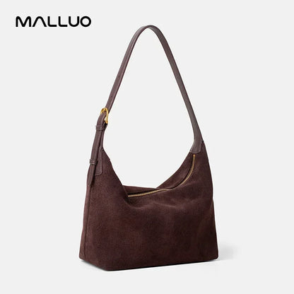 Winter Women's Natural Suede Leather Crossbody Bag Female Casual Versatile Shoulder Handbag Ladies Classic Cowhide Underarm Bags