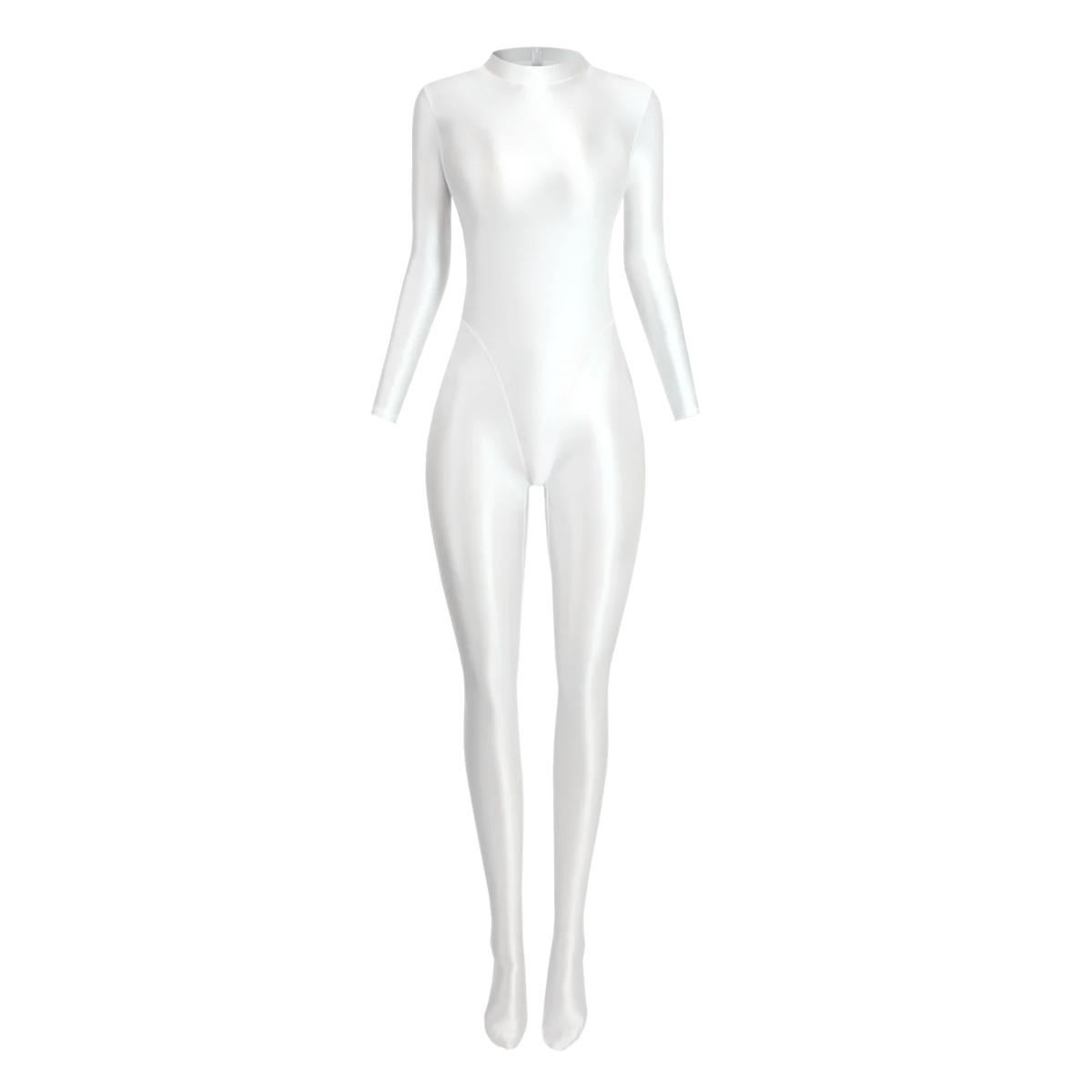 MJINM Spandex Catsuit Women Full Body Shiny Glossy Bodysuits Tight-Fitting Yoga Sport Tights Catsuit Jumpsuits Zentai