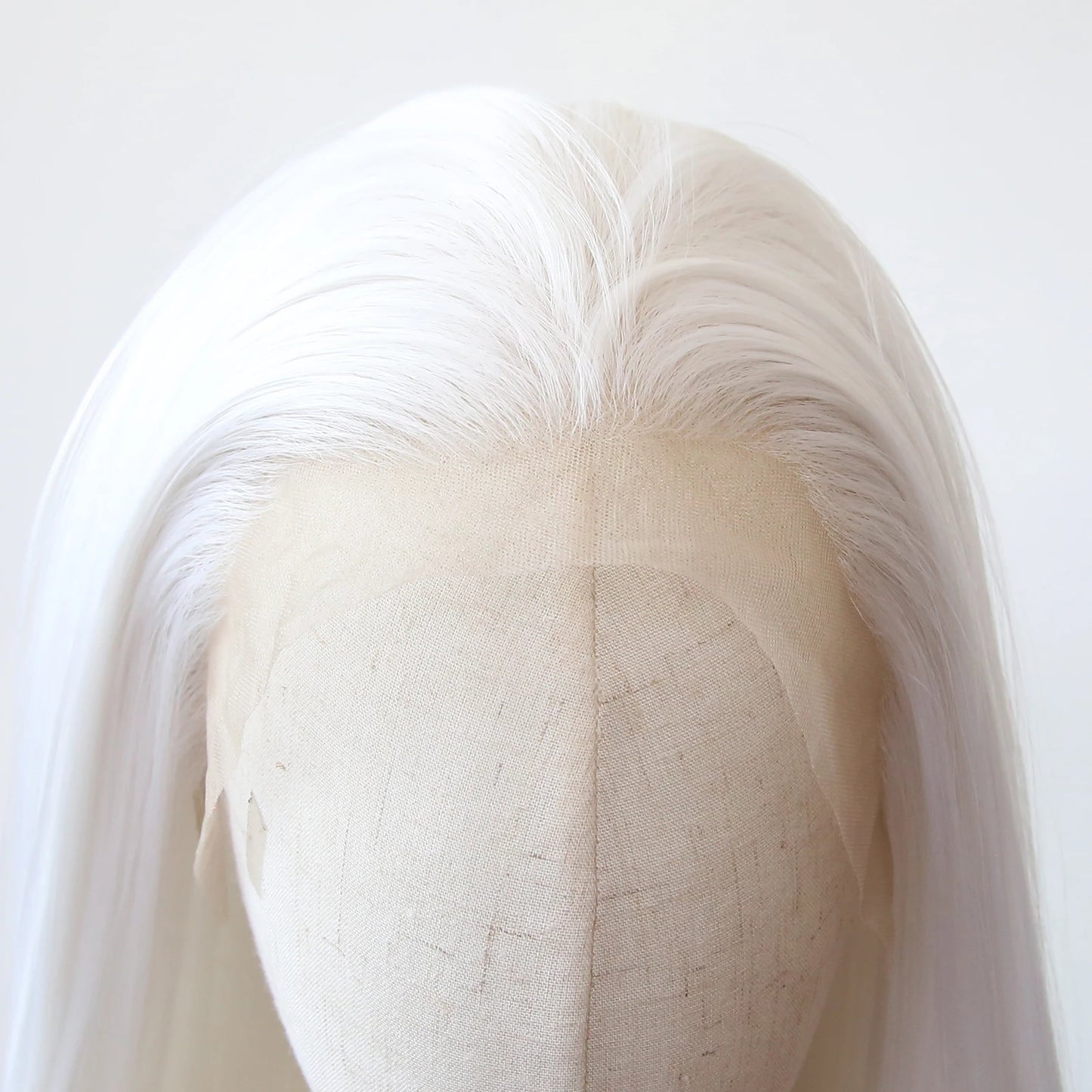 Pure White Synthetic Lace Front Wig 40inch Long Straight Snow White Lace Front Synthetic Wig Pre Plucked Natural Hairline
