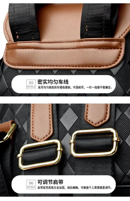 Women Backpack Soft Pu Leather Black Casual Multifunctional College Bag Capacity Shoulder Bag Trave Handle Bag