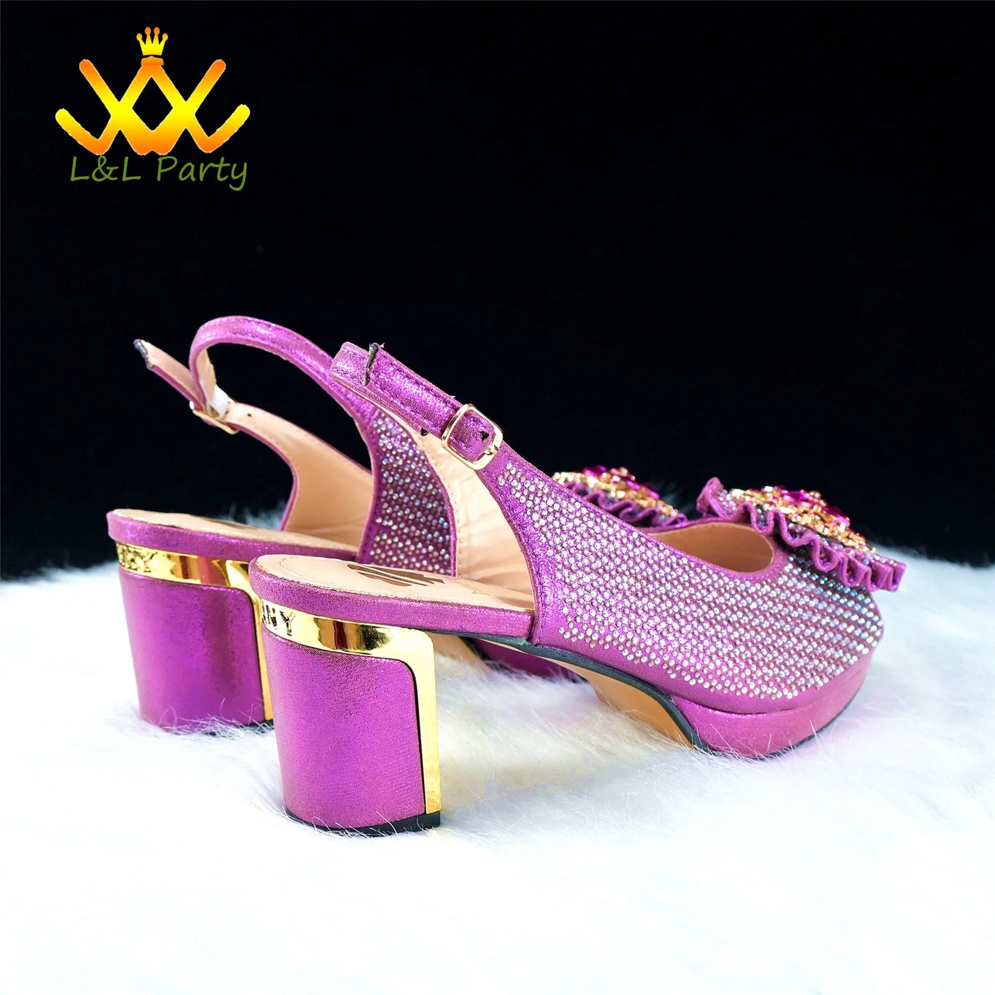 2024 Special New Arrivals Italian Women Shoes and Bag to Match in Green Color with Platform Shinning Crystal Sandal for Wedding