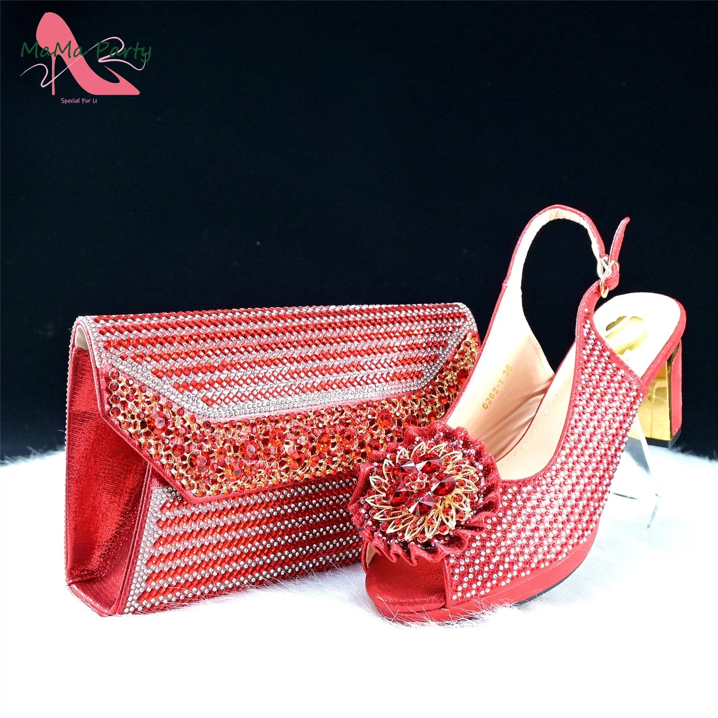 Mature Italian Women Shoes Matching Bag Set in Green Color 7 CM Comfortable Heels with Plaform Elegant Peep Toe Sandals