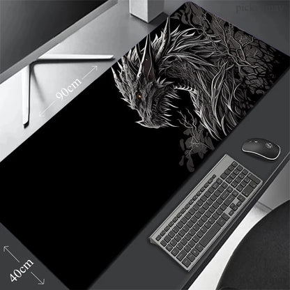Large Table Carpet Dragon Mouse pad Gamer Mousepad Gaming Mouse Mat Black Desk Mat Soft Computer Desk Pad Waterproof