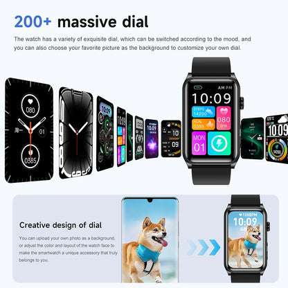 2025 New AI Health Manager Smart Watch Men Blood Pressure Blood Oxygen Sports Bluetooth Call Waterproof Health SmartWatch