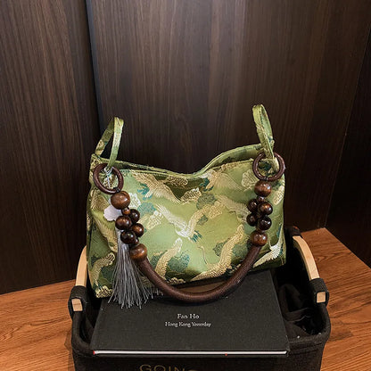 Shoulder Bags Tassel Decoration Embroidered National Style Hasp Sewing Thread 2026 Spring New Hot Sale Women's Handbags