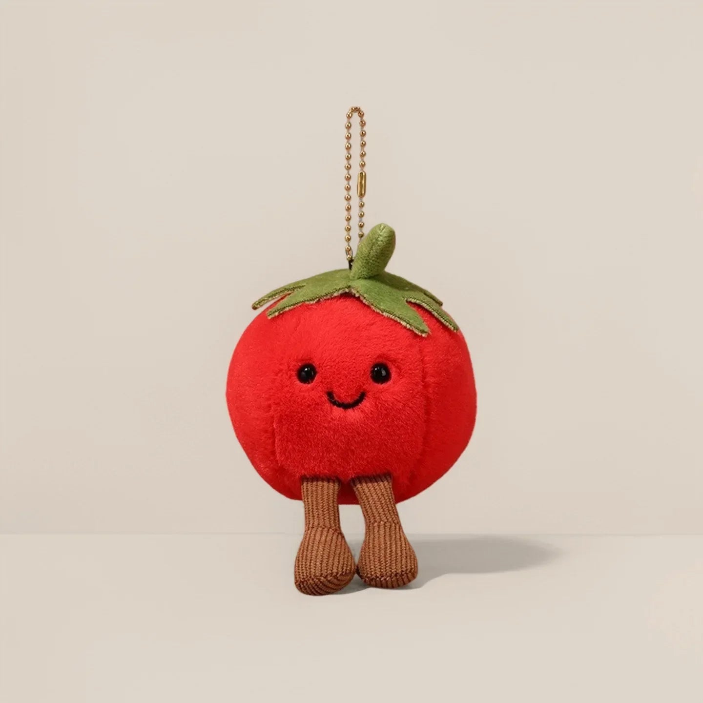 Cartoon Cute Fruit and Vegetable Plush Series Keychain Toy Peach Pear Cherry Doll Smiling Face Fruit Decoration Pet Gift