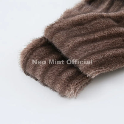 Neo Mint Luxury Brand Fashion Faux Mink Fur Scarves Women 2026 Winter Fuzzy Neck Warmer Wraps Chic Plush Fur Collar Shawl Scarf