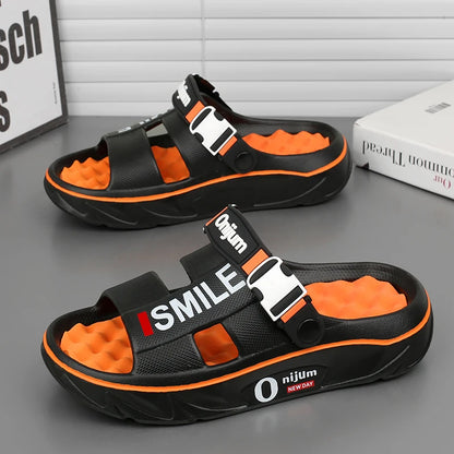 Summer Men's Massage Slippers Indoor Outdoor Sandals Beach Comfortable Soft Slides Clogs Casual Shoes Men Women Home Slippers