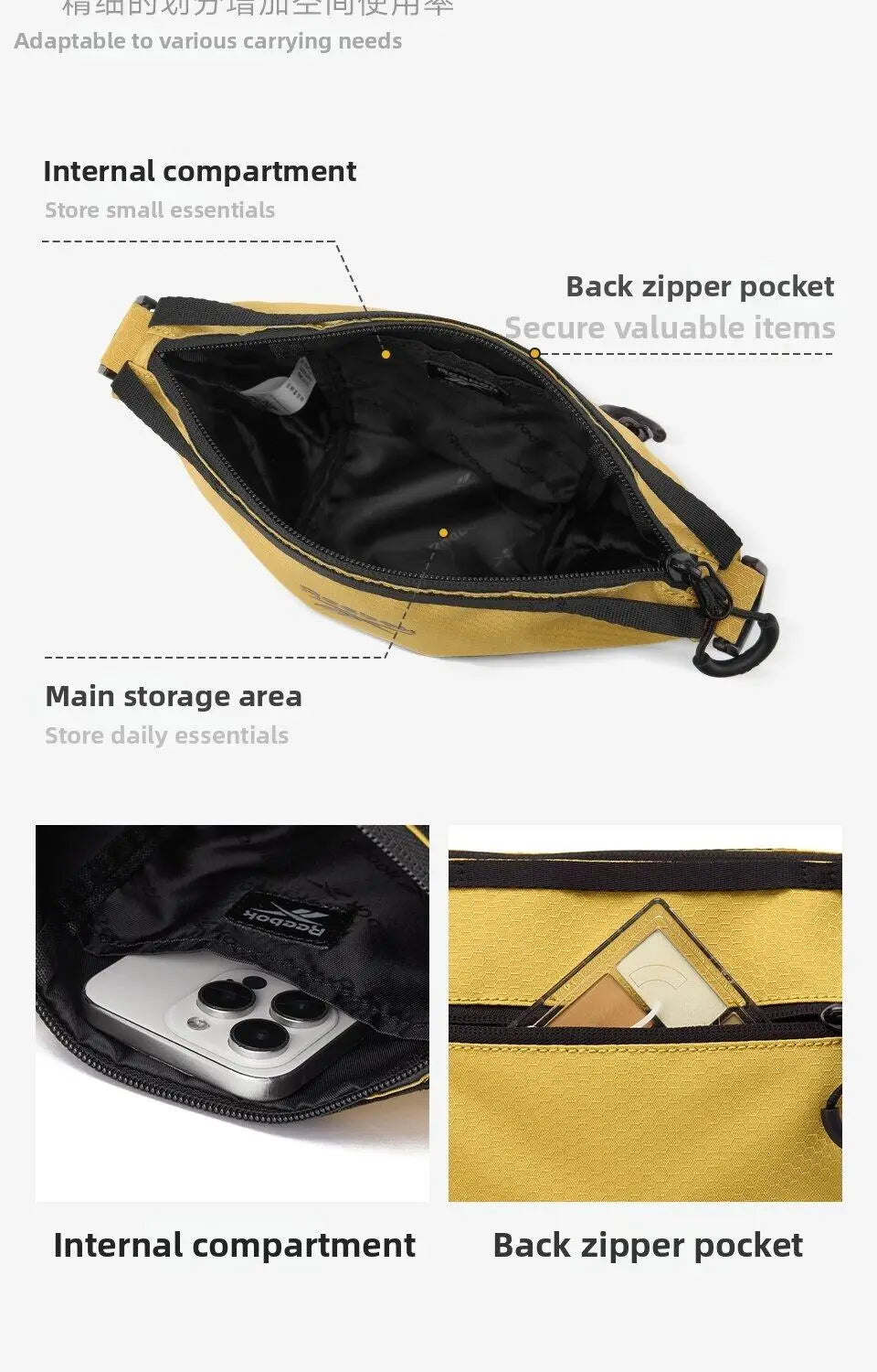 REEBOK Korean Outdoor Lightweight Crossbody Shoulder Bags Women Men Casual Small Messenger Sling Bags Lady Phone Bucket Bag