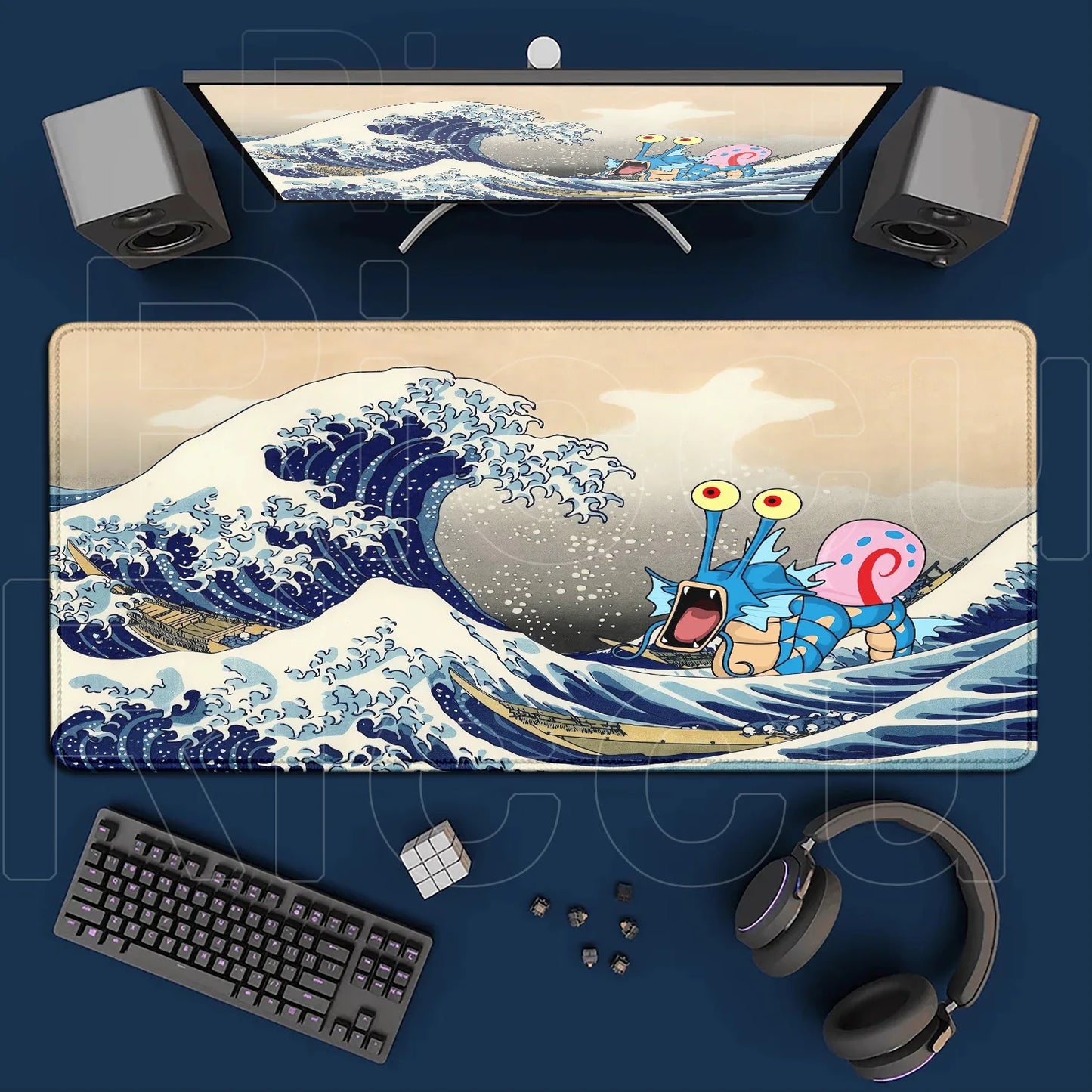 Gaming Anime P-Pokemons Gyarados Mousepad Large Non-slip Rubber Mouse Pad Gamer XXL 900x400mm Pc Keyboard Desk Mouse Mat Carpet