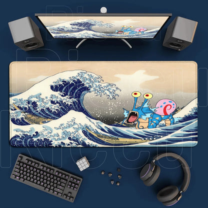 Gaming Anime P-Pokemons Gyarados Mousepad Large Non-slip Rubber Mouse Pad Gamer XXL 900x400mm Pc Keyboard Desk Mouse Mat Carpet