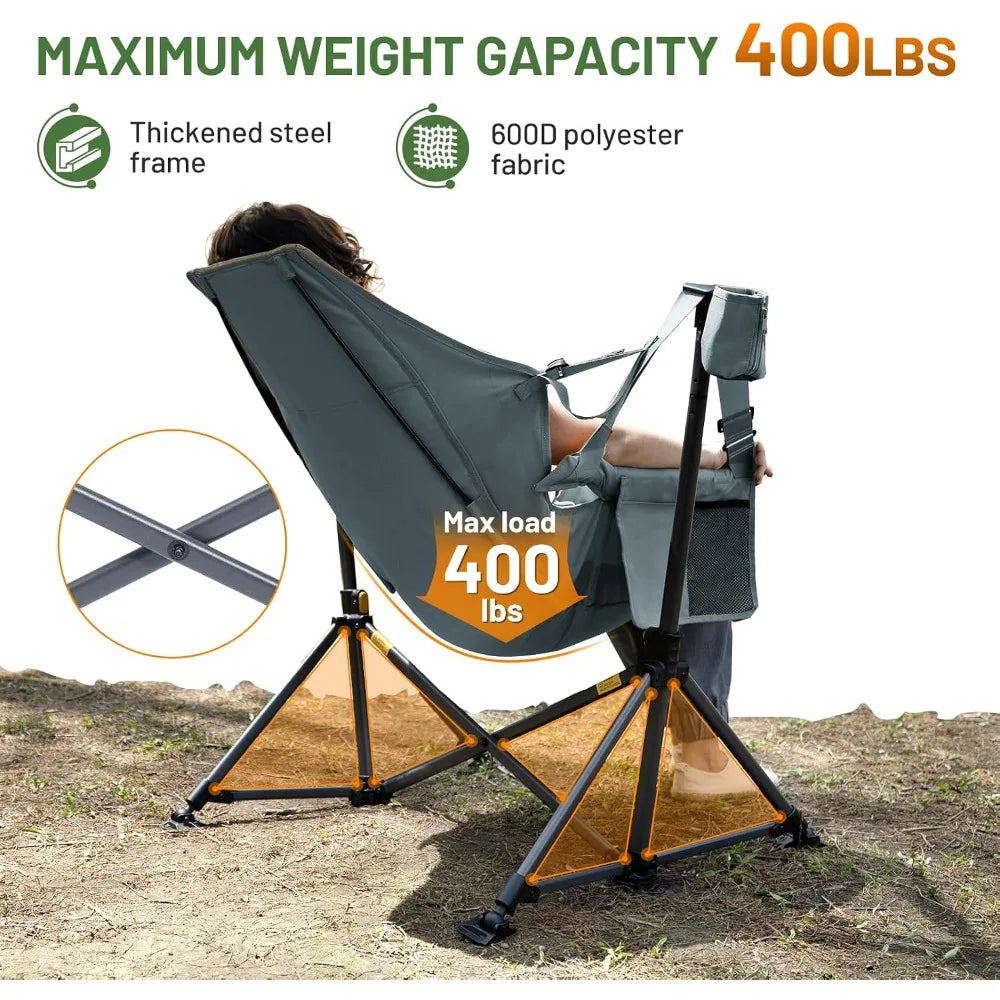 Oversized Hammock Camping Chair, Portable Swinging Chair for Outdoor, 400 lbs Capacity