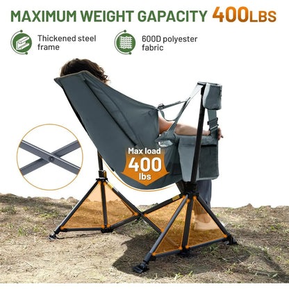Oversized Hammock Camping Chair, Portable Swinging Chair for Outdoor, 400 lbs Capacity