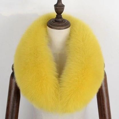 Fox Fur Collar 100% Real Fox Fur Scarf Winter Women Natural Fur Gray Collar Large Size Neck Warmer Fur Scarf Shawls