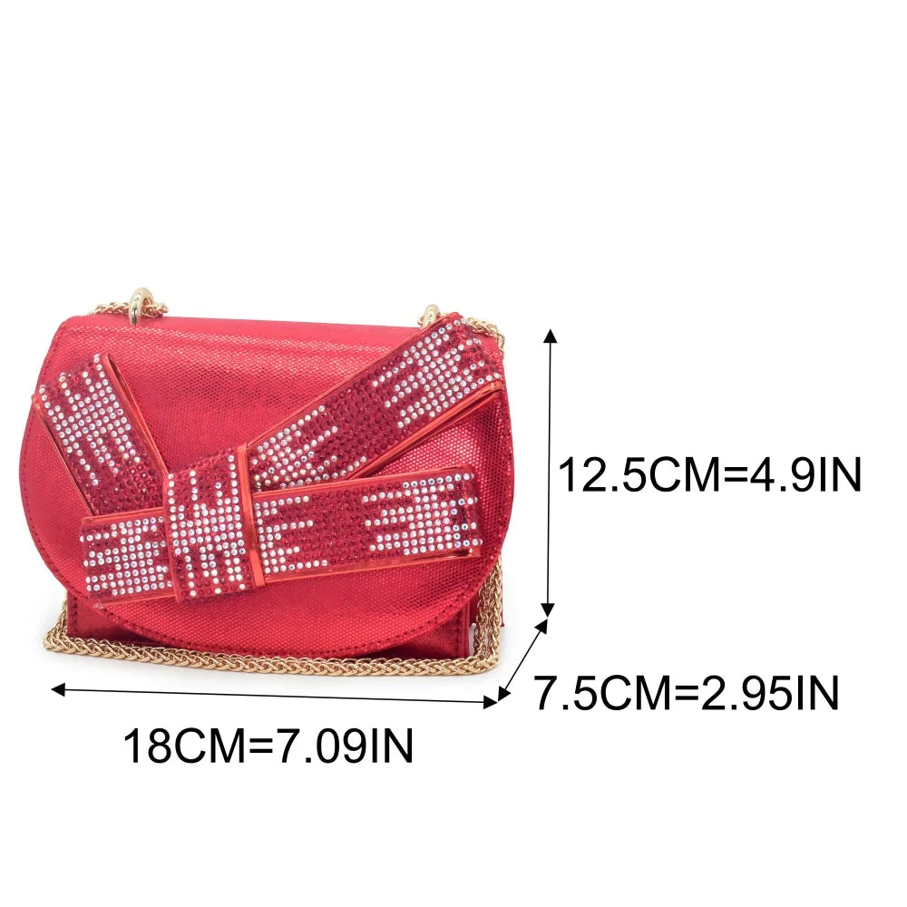 Women Shoes and Bags To Match Set Nigeria Party Luxury Brand Bag and Shoe Set Decorated with Rhinestone Bag and Heel Set
