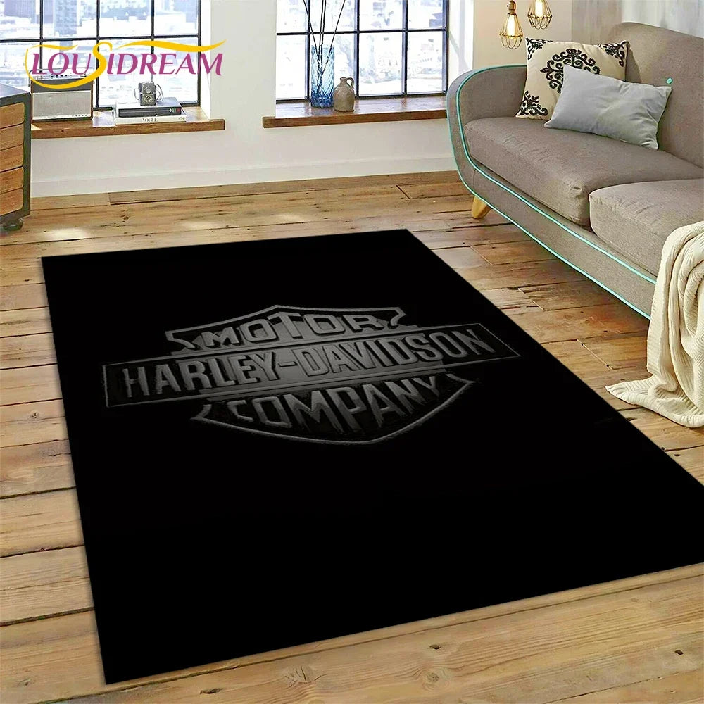 27 Style Harley-y Motorcycle Logo Rug Carpet for Living Room Bedroom Home Decor,floor Mat Non-slip for Sofa Doormat Gift kids