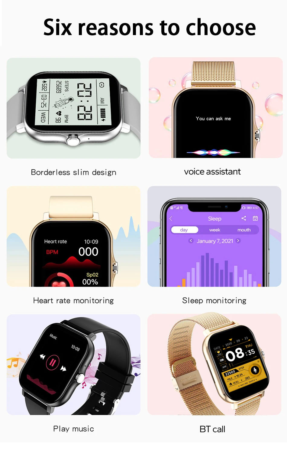 2026 New Smart Watch 1.44''HD Screen Bluetooth Call Sleep Blood Oxygen Pressure Health Monitoring Watches For Women Men
