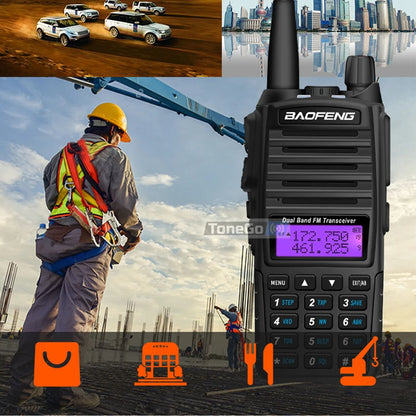 1/2Pcs Baofeng UV-82 Walkie Talkie 5/8W Tri-Power FM Radio Type-C Charger Dual PTT Dual Band VHF/UHF Two Way Camouflage For Hunt