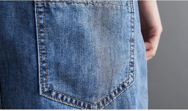 Summer Denim Straps Shorts Jeans Overalls Women Korean Wide Leg Jumpsuits Female Suspender Rompers Casual Conjoined Fifth Pants