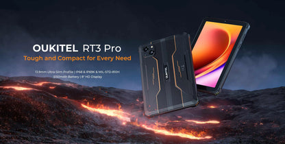 Oukitel RT3 PRO 5150mAh Battery 8"HD Display Tablet 13.9mm Ultra-Slim Profile IP68 &IP69K & MIL-STD-810H, 16(4+12)GB +128GB