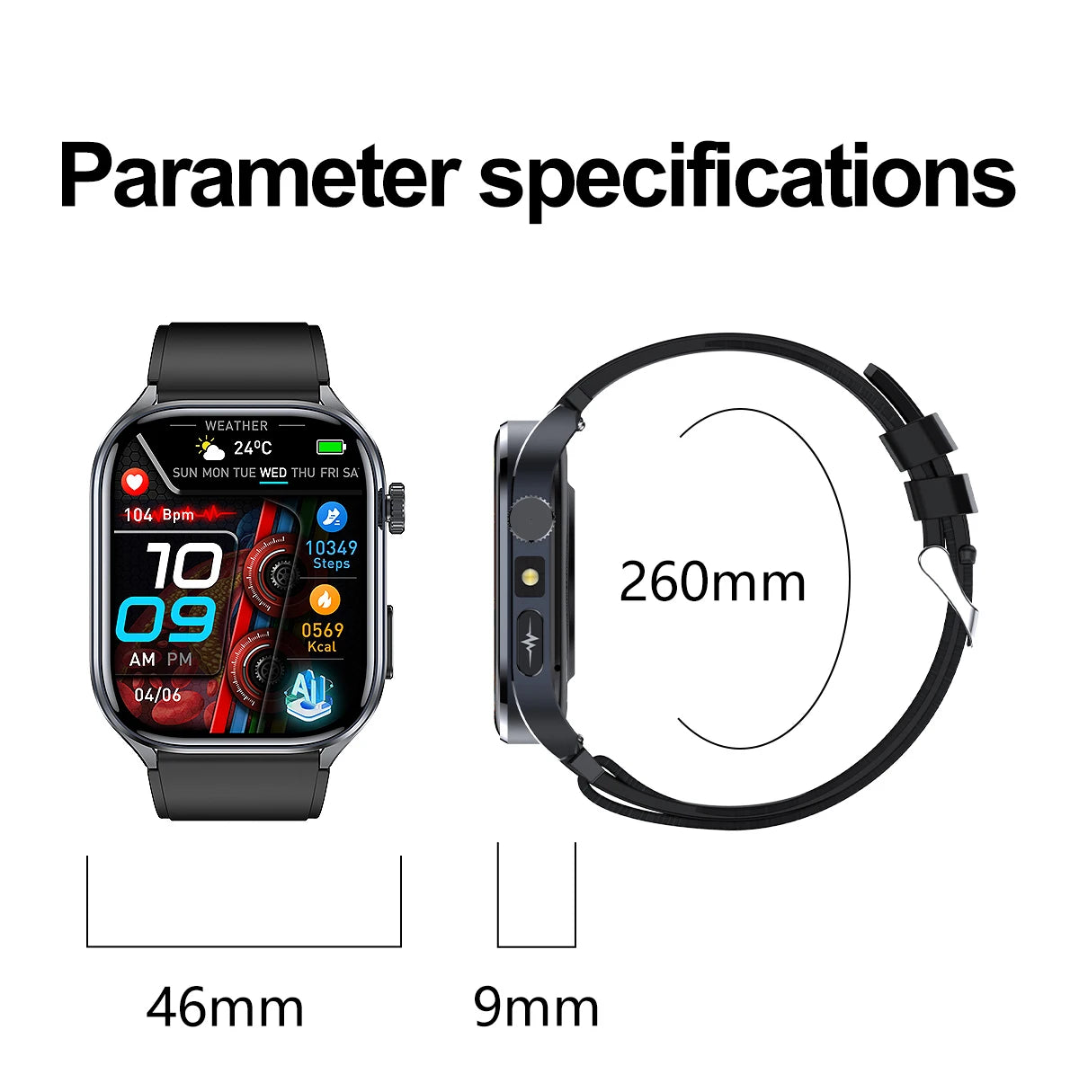 2026 New Non-Invasive Laser Treatment Three High Smart Watch Man ECG Heart Test Blood Fat Uric Acid Smart Watch For Android IOS
