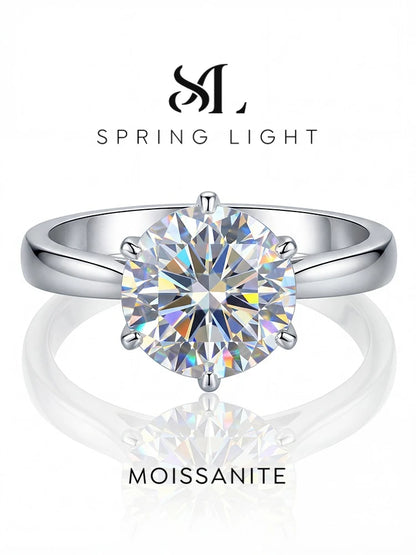 0.5-2CT Classic Real Moissanite Diamond Wedding Rings For Women Gift Real 925 Sterling Silver Top Quality Fine Jewelry