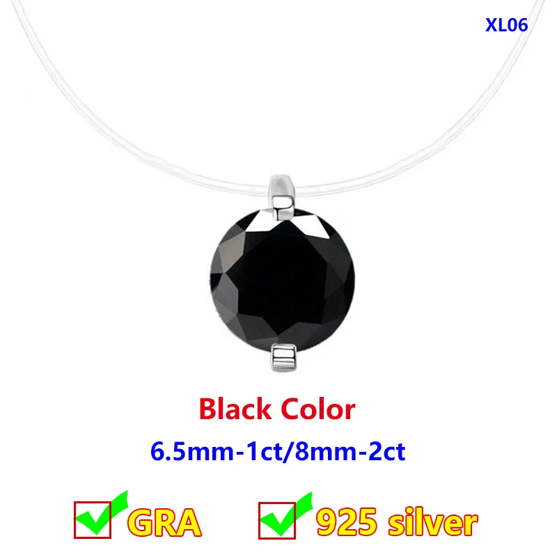 Moissanite Transparent Fishing Line for Women Mermaid Tears Necklace Creative Women's Moissanite Diamond Clavicle Chain