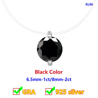Moissanite Transparent Fishing Line for Women Mermaid Tears Necklace Creative Women's Moissanite Diamond Clavicle Chain