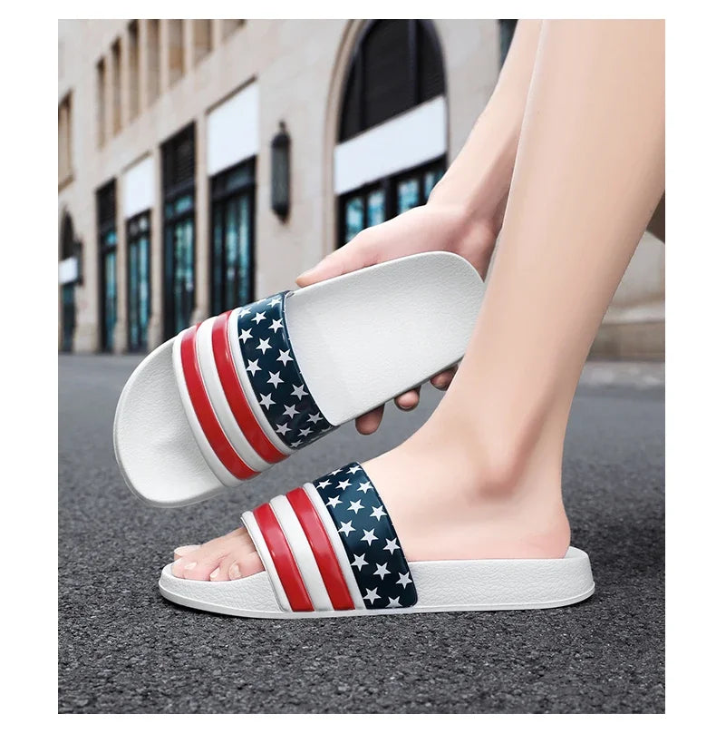 Plus Size Men Indoor Home Slippers Male Soft Comfortable Bath Slipper Men's EVA Flat Thick Platform Outdoor Beach Sandals Summer