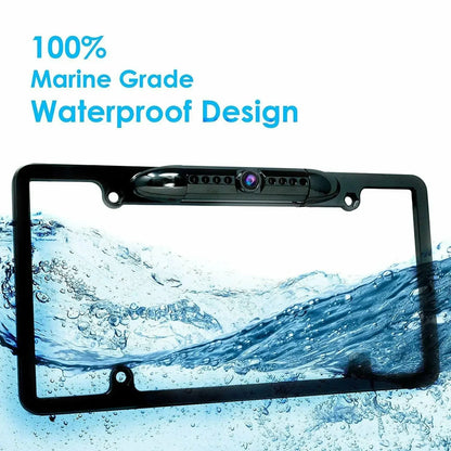 Backup Camera Waterproof Night Vision HD Wide Angle License Plate Car Rear View For SUV Truck RV Van Parking Assistance 12V