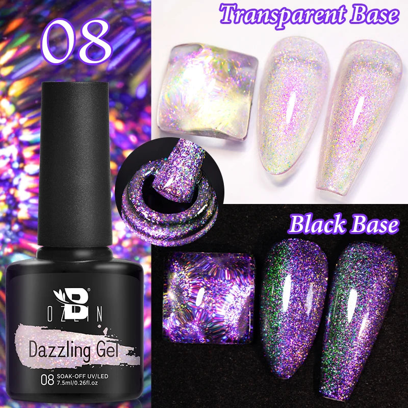 AWStorG 7.5ml Light Color Cat Eye Gel Nail Polish Pink Semi Permanent Glitter Magnetic Gel Soak Off UV LED Varnish Nail Art