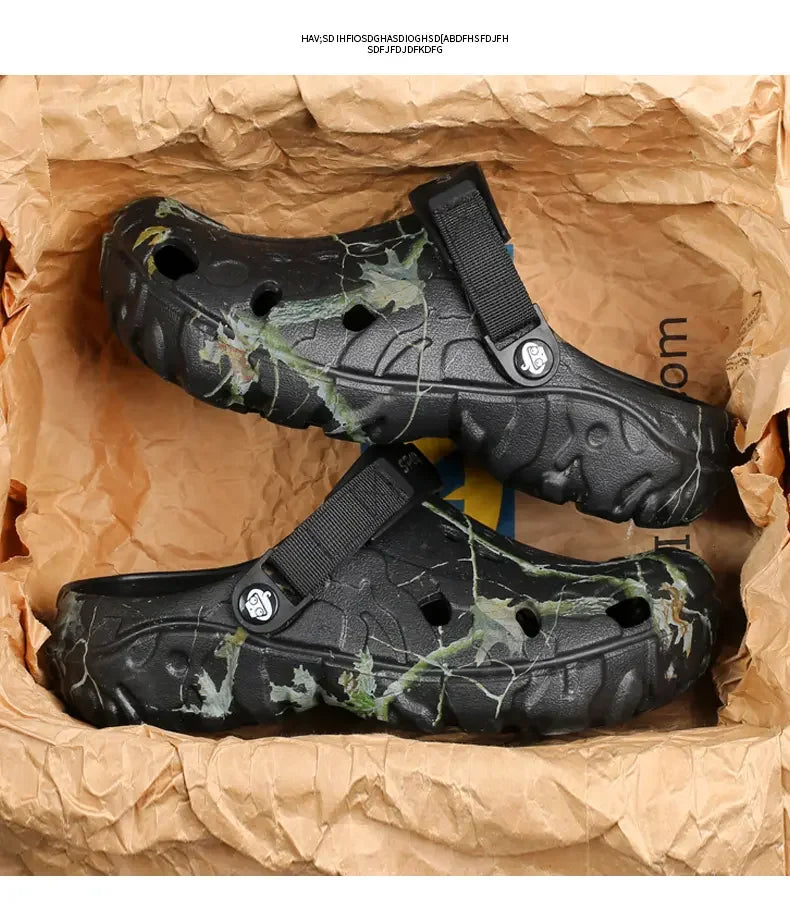 Summer Men Slippers Camouflage Platform Outdoor Clogs Shoe Women Beach Sandals Male Soft EVA Indoor Home Slides Big Size 46 47