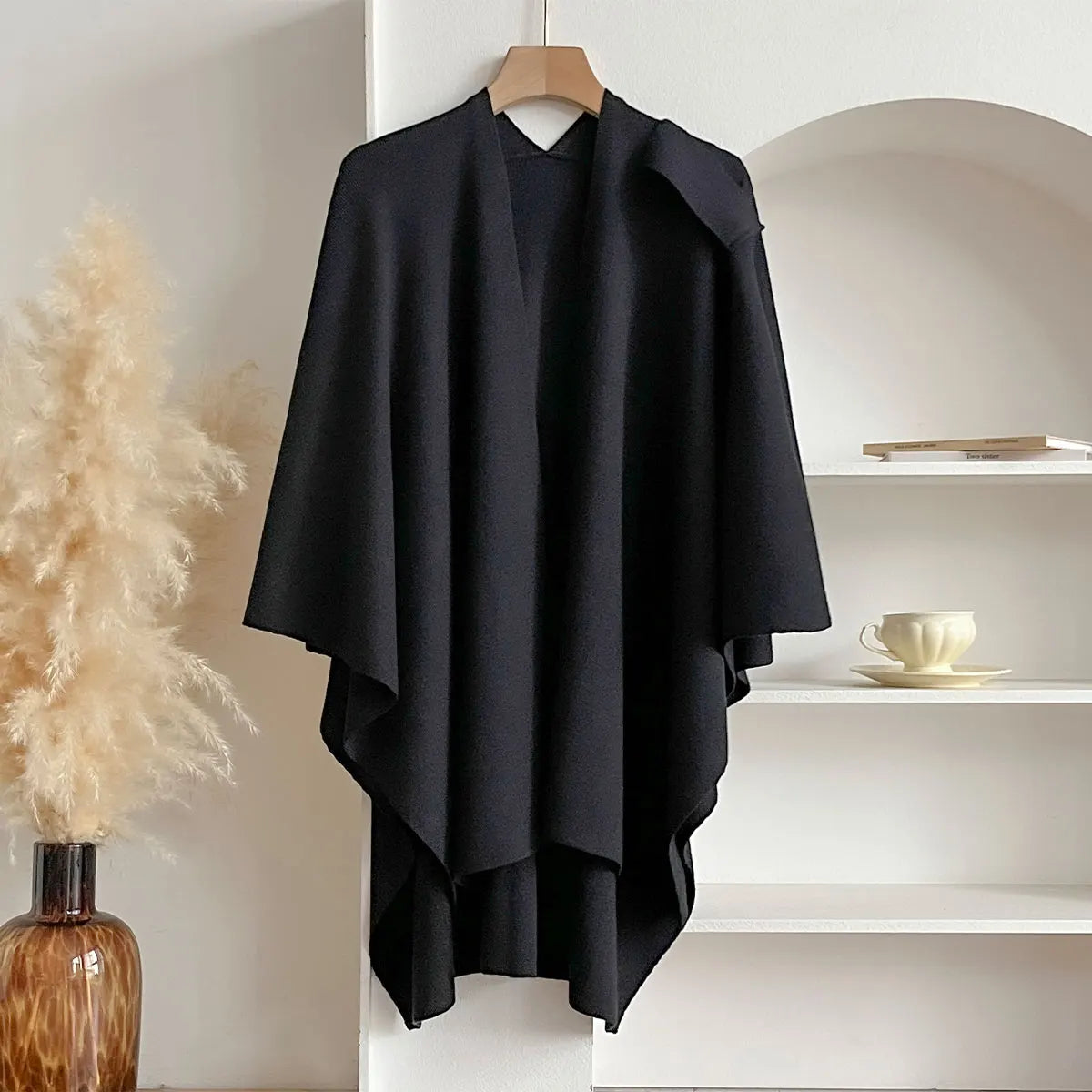 Women Poncho Winter Warm Solid Color Shawl Double Sided Designer Blanket Luxury Scarf Female Cloak Cashmere Pashmina Cape Stole