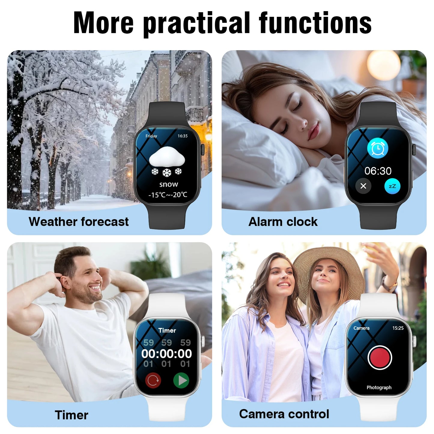 Smart Watch, Wireless Call/Dial, Multi-Sport Mode, Multiple APP Reminders, Suitable for Men and Women, Compatible with IPhone/An