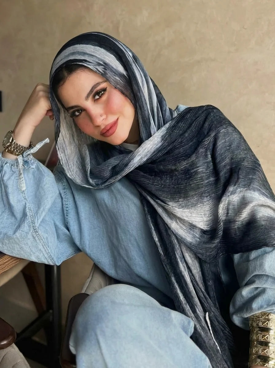 Women Big Size Plain Solid Cotton Rayon Crease Hijab Scarf Lady High Quality Wraps and Shawls Musulman Headband Islamic Turban