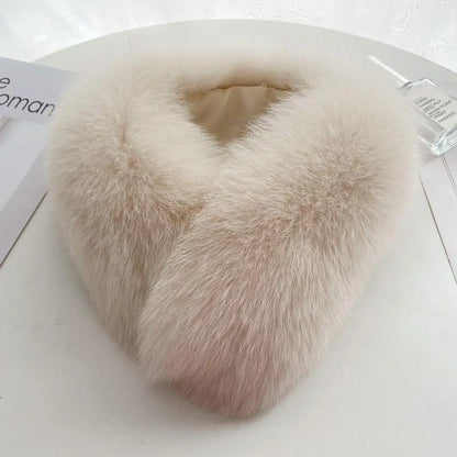 Luxury Winter Neck Warmer Fox Fur Scarf Thickened Natural Fur Collar Scarf  Fluffy Fur Shawl Magnetic Buckle Real Fur Scarves